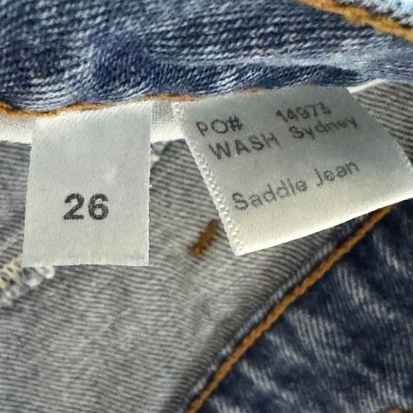 Agolde Blue Sydney Demin Saddle Straight Leg Button Fly Jeans Size 26 - Picture 15 of 15